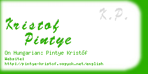 kristof pintye business card